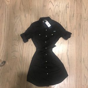 Black shirt dress